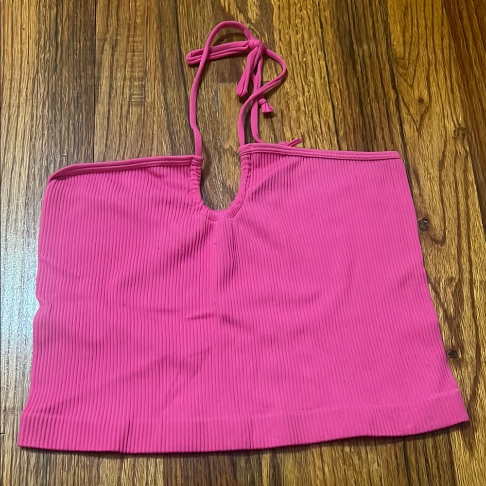 Ardene Pink Ribbed Crop Top